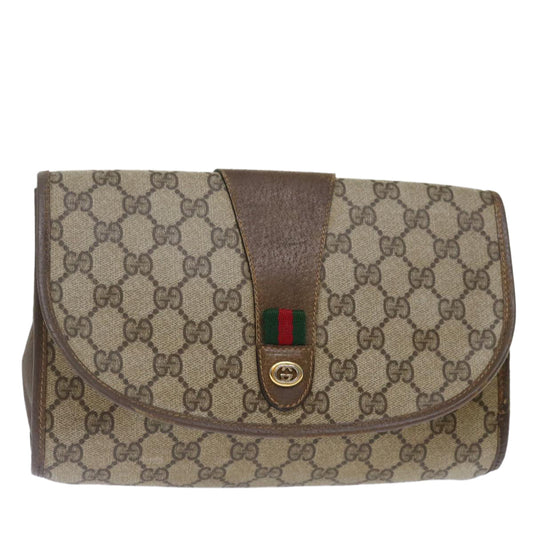 Luxury Gucci Trending 2025 GG Supreme Web Sherry Line Clutch Bag Beige Green 89 01 030  bs13591