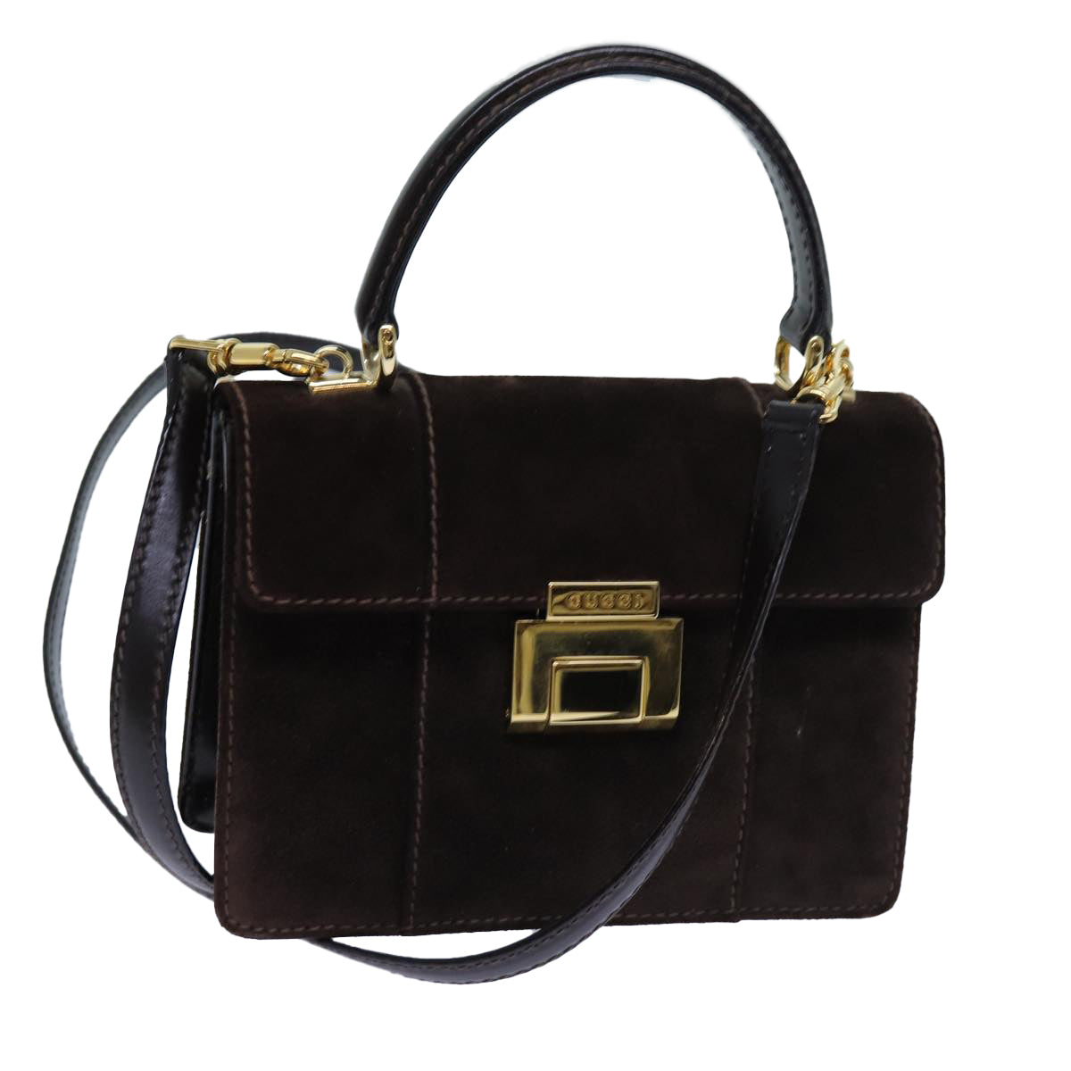 Luxury Gucci Trending 2025 Hand Bag Suede 2way Brown  bs13661