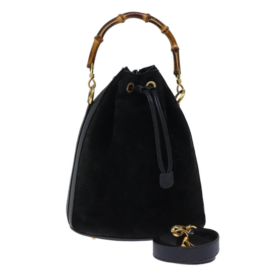 Luxury Gucci Trending 2025 Bamboo Hand Bag Suede 2way Black 001 2865 1657  bs13831