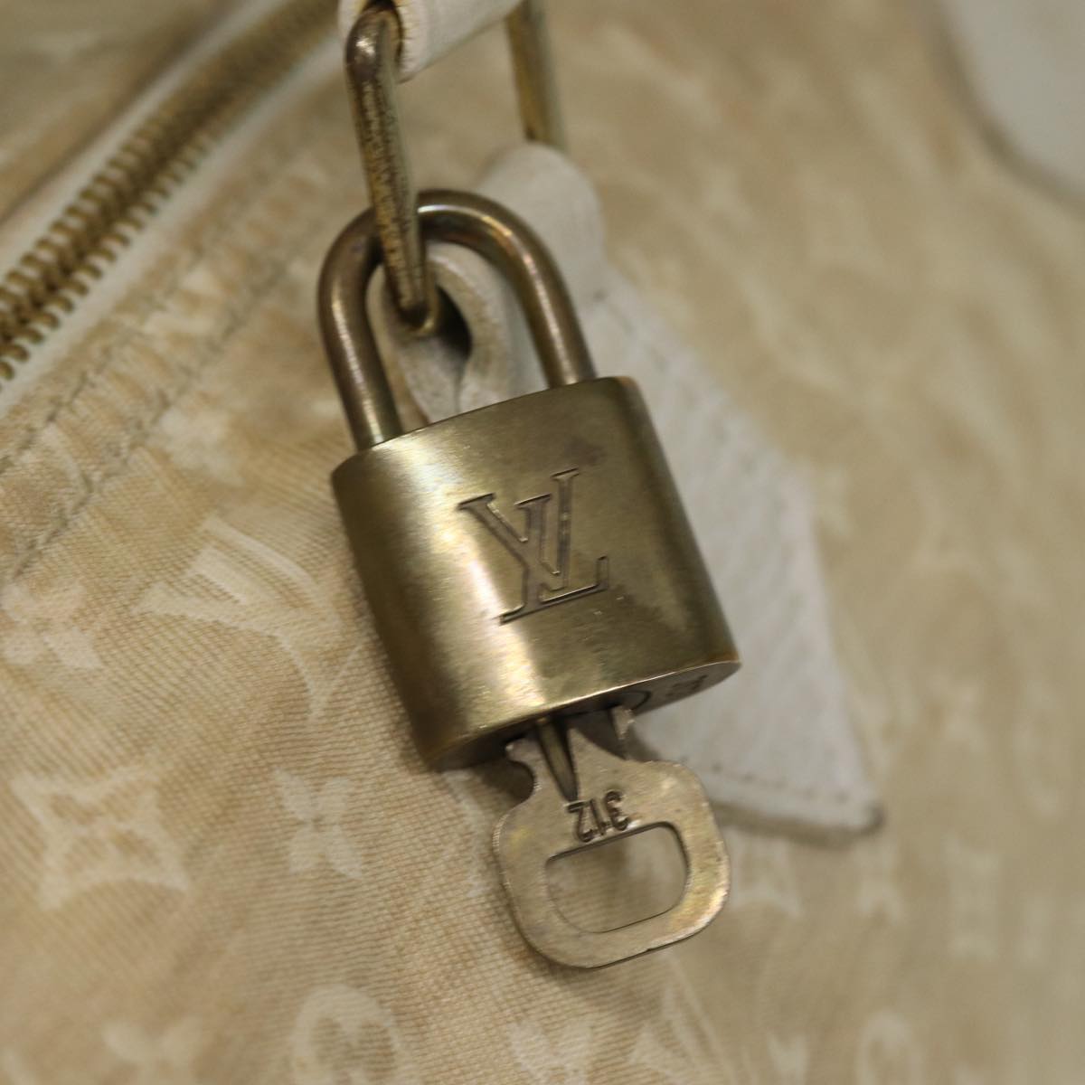 LOUIS VUITTON Monogram Mini Lin Speedy 30 Bag White Dunne M95319 LV bs14261
