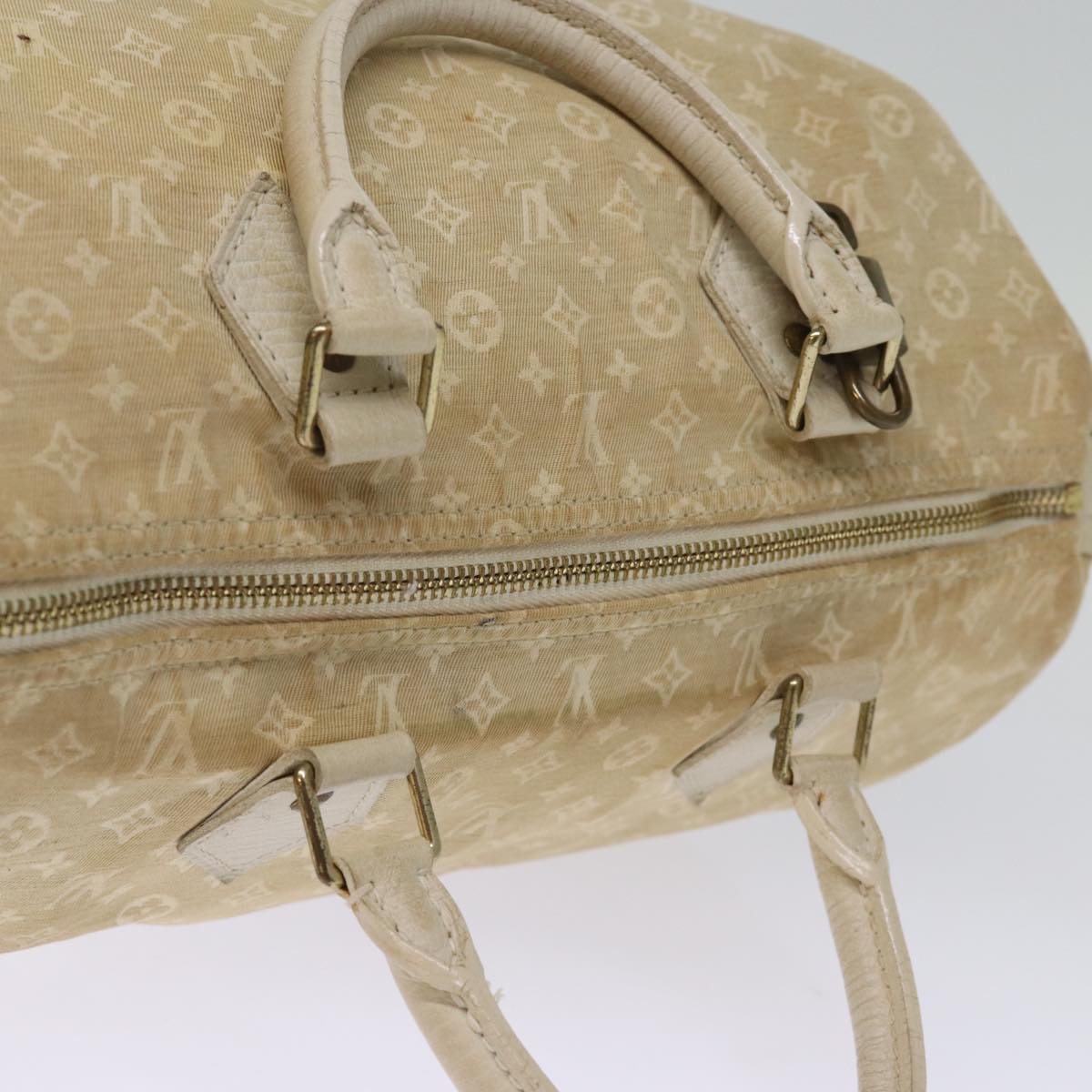 LOUIS VUITTON Monogram Mini Lin Speedy 30 Bag White Dunne M95319 LV bs14261
