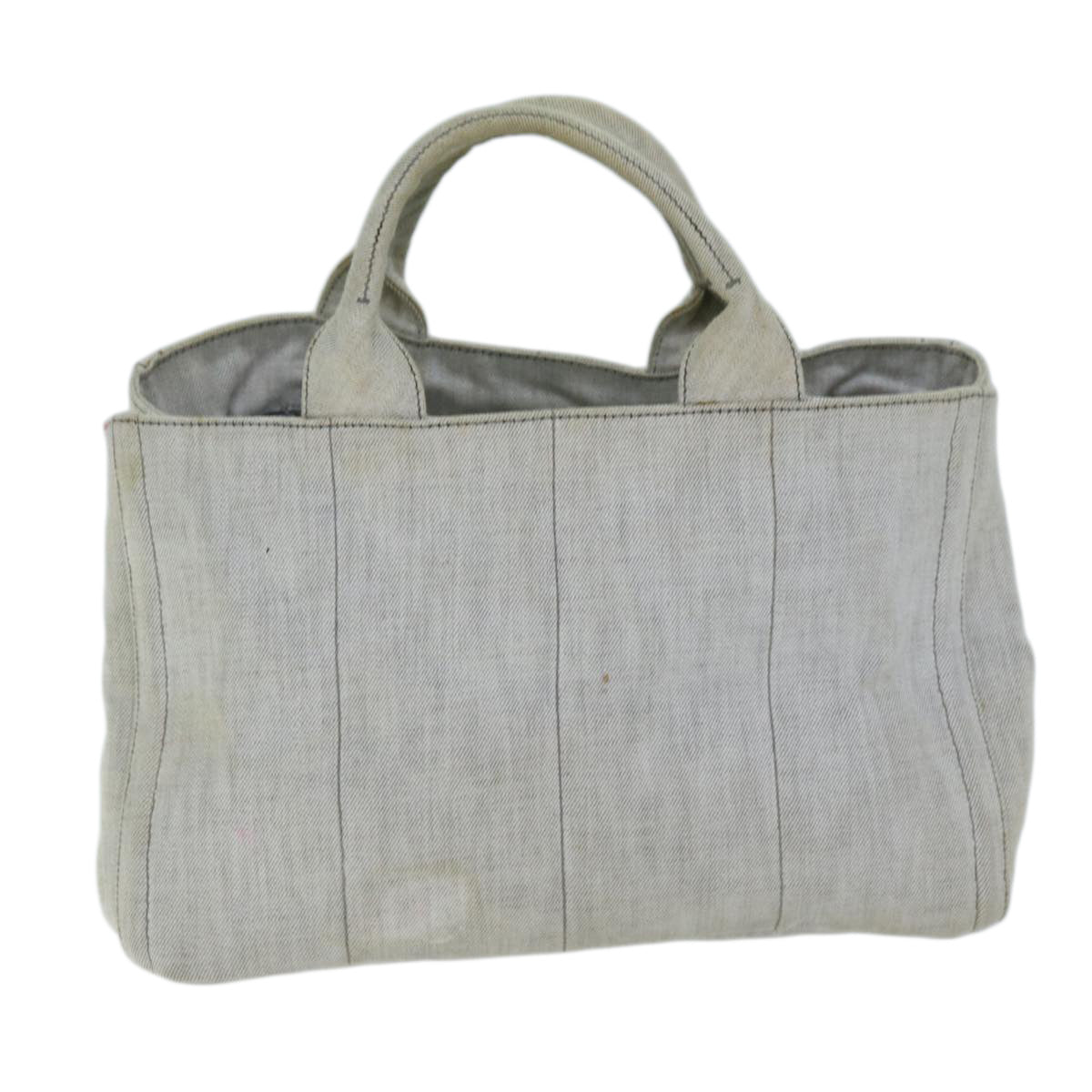 Luxury PradaBijoux Canapa MM Hand Bag Canvas 2way Gray bs14279