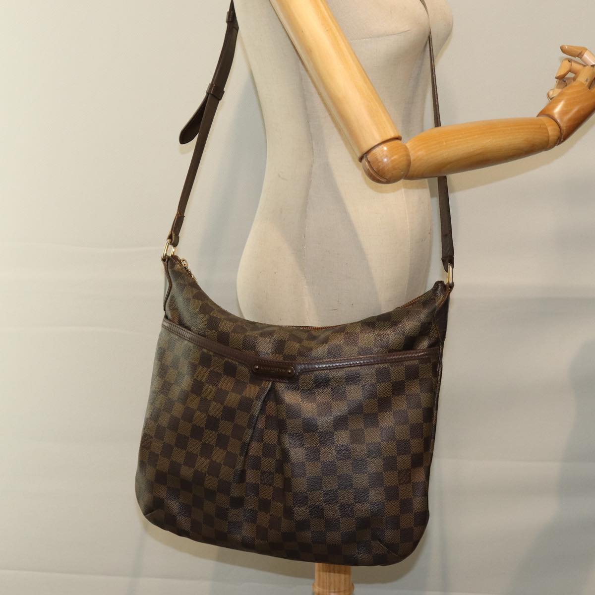 LOUIS VUITTON Damier Ebene Bloomsbury GM Shoulder Bag N42250 LV bs14307