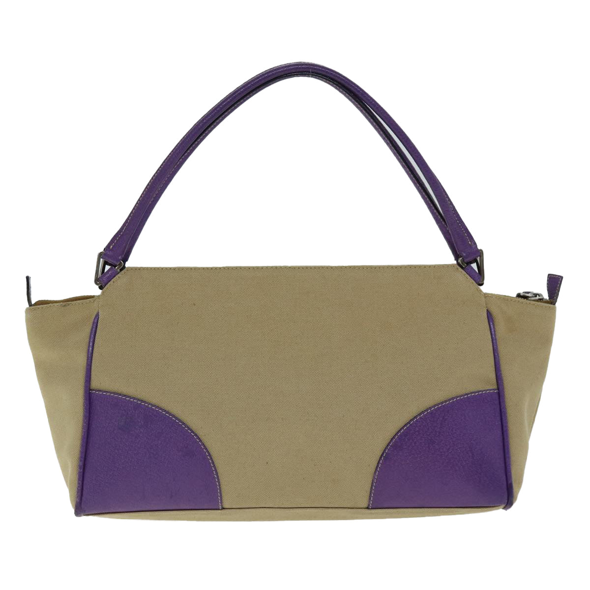 Luxury PradaHand Bag Canvas Purple Beige bs14396