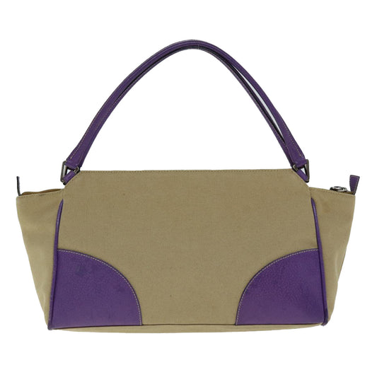 Luxury PradaHand Bag Canvas Purple Beige bs14396