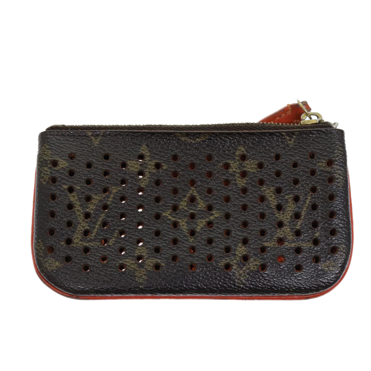 LOUIS VUITTON Monogram Perfo Pochette Cles Coin Purse Orange M95222 bs14414