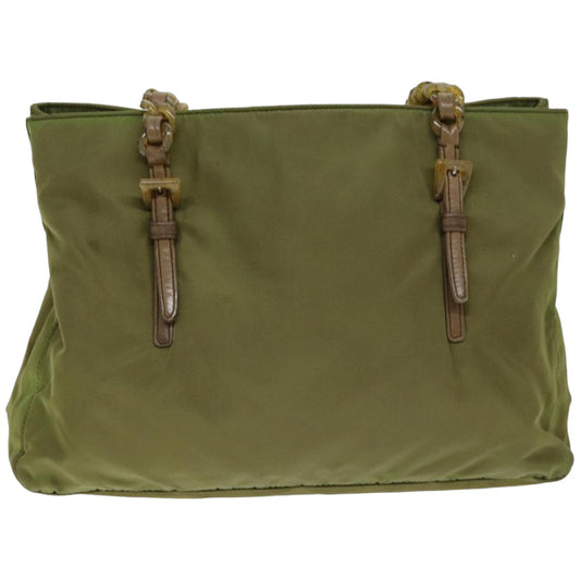 Luxury PradaChain Shoulder Bag Nylon Khaki bs14447