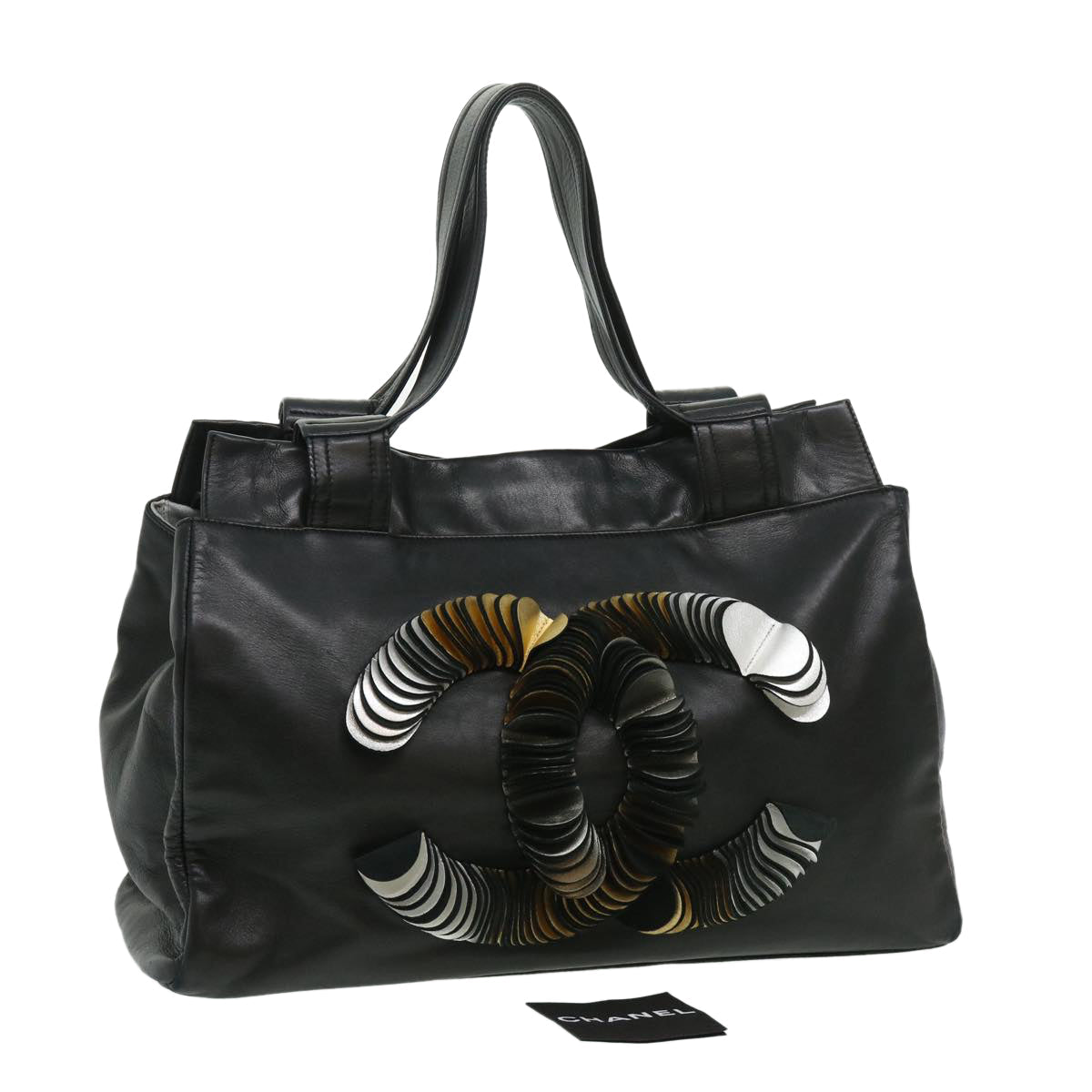 Luxury Chanel COCO Mark Tote Bag Lamb Skin Black CC  bs1448A