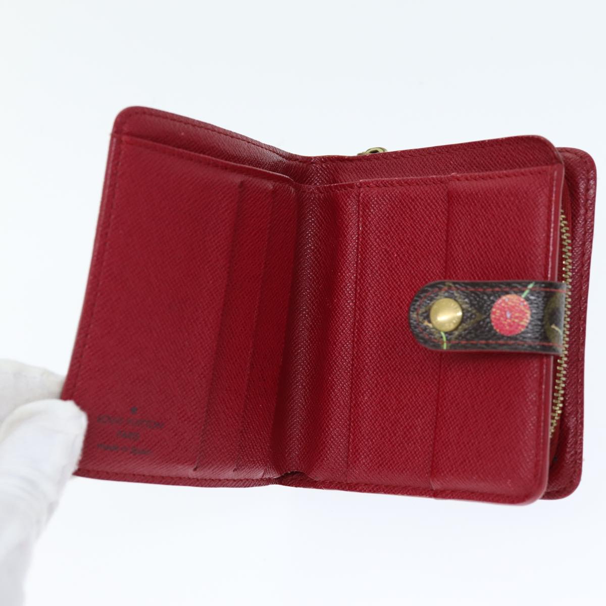 LOUIS VUITTON Monogram Cherry Compact Zip Bifold Wallet M95005 LV bs14531
