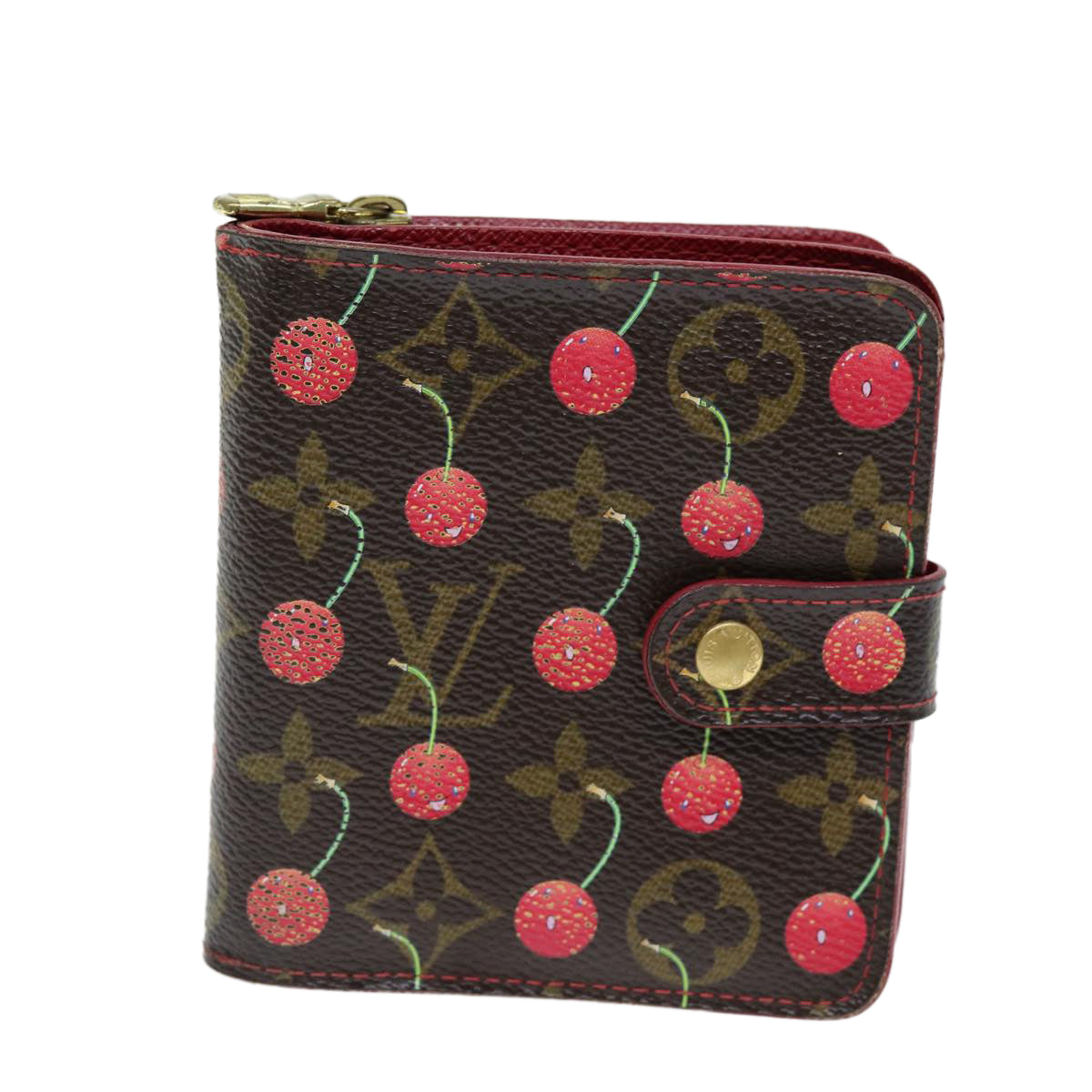 LOUIS VUITTON Monogram Cherry Compact Zip Bifold Wallet M95005 LV bs14531