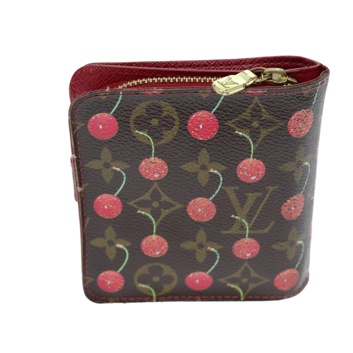 LOUIS VUITTON Monogram Cherry Compact Zip Bifold Wallet M95005 LV bs14531