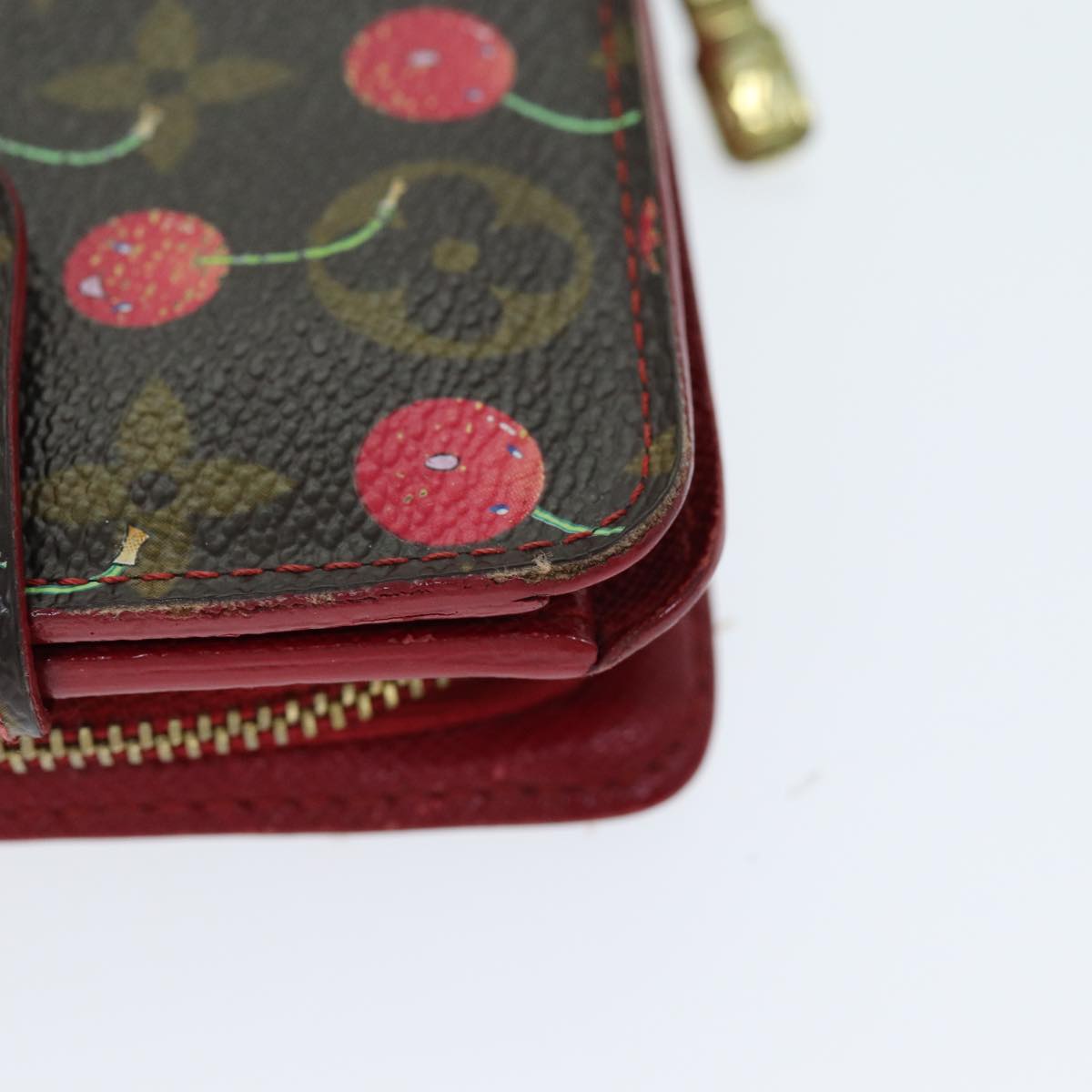LOUIS VUITTON Monogram Cherry Compact Zip Bifold Wallet M95005 LV bs14531