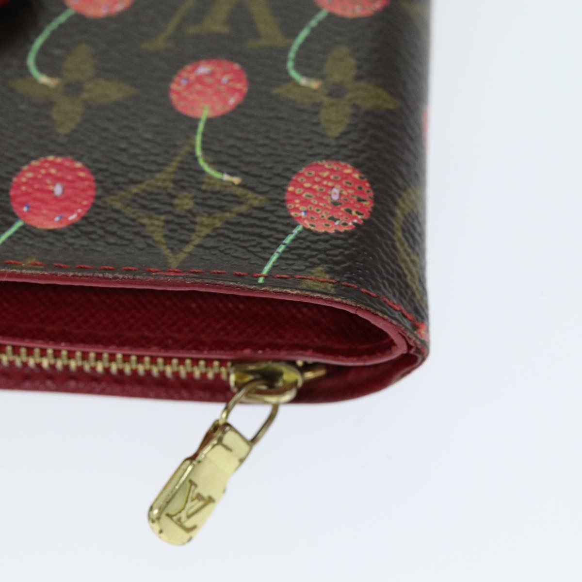 LOUIS VUITTON Monogram Cherry Compact Zip Bifold Wallet M95005 LV bs14531