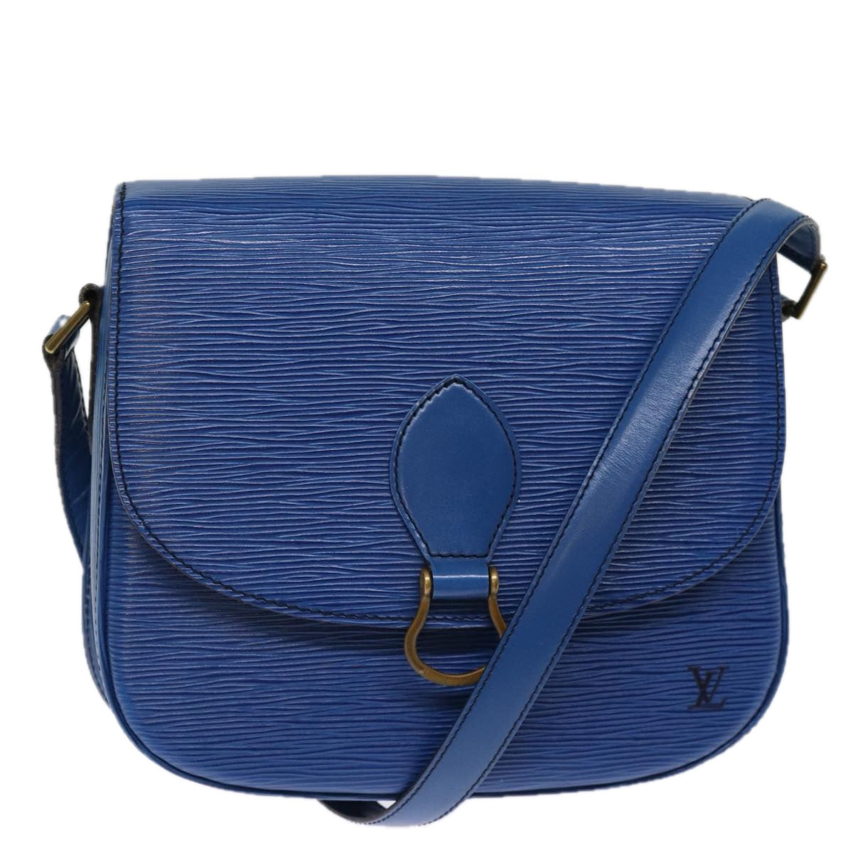 LOUIS VUITTON Epi Saint Cloud GM Shoulder Bag Toledo Blue M52195 LV bs14557