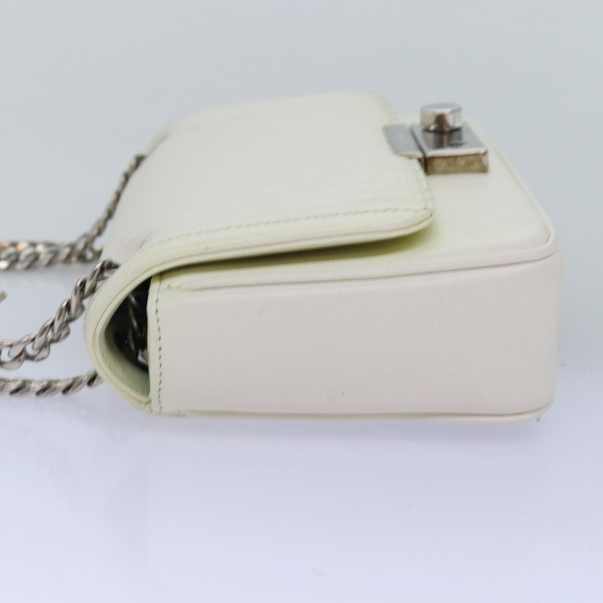 Luxury PradaChain Shoulder Bag Leather White bs14567