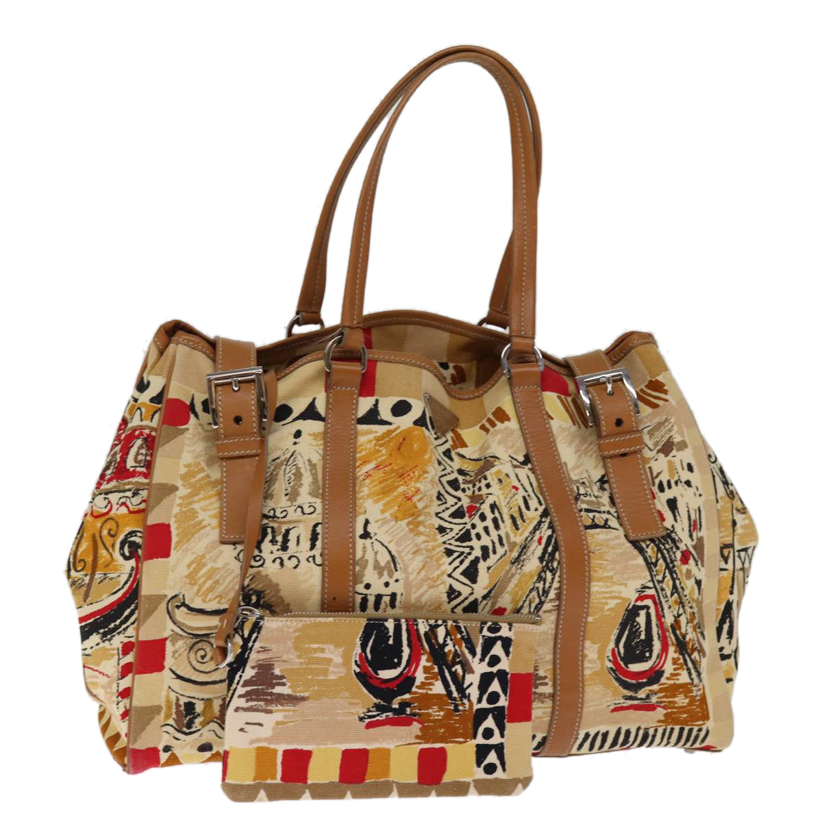Luxury PradaHand Bag Canvas Beige bs14687