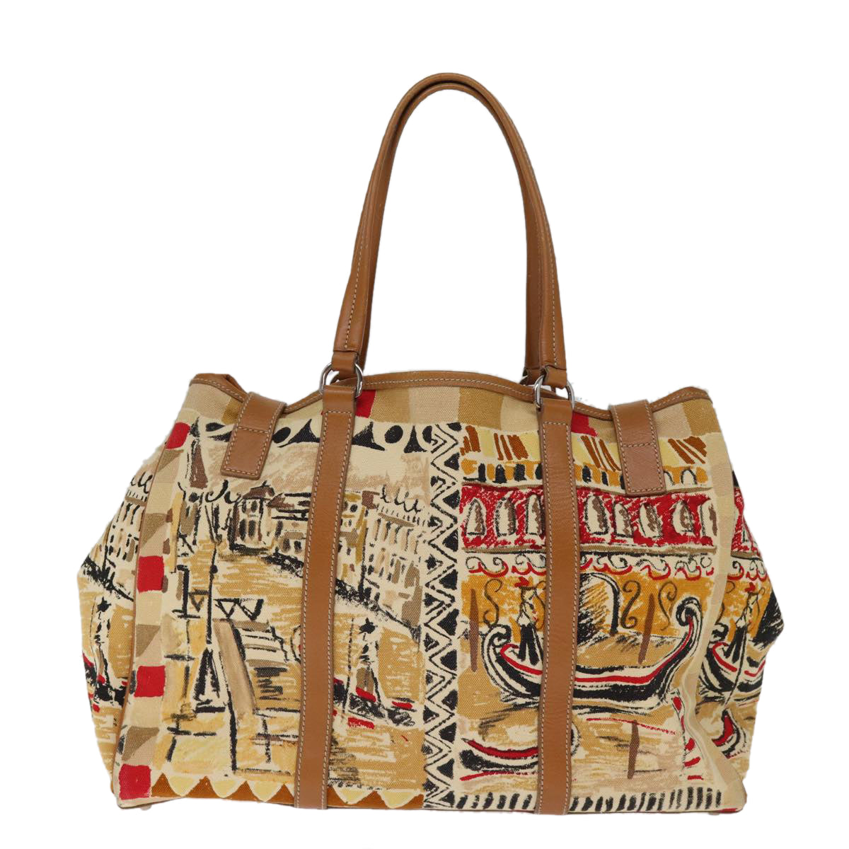 Luxury PradaHand Bag Canvas Beige bs14687
