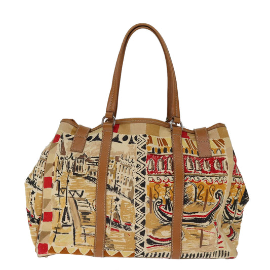 Luxury PradaHand Bag Canvas Beige bs14687