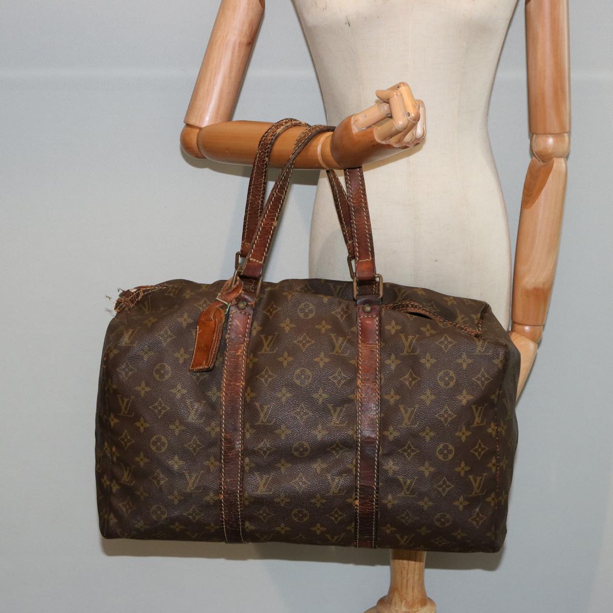 LOUIS VUITTON Monogram Sac Souple 45 Boston Bag M41624 LV bs14742