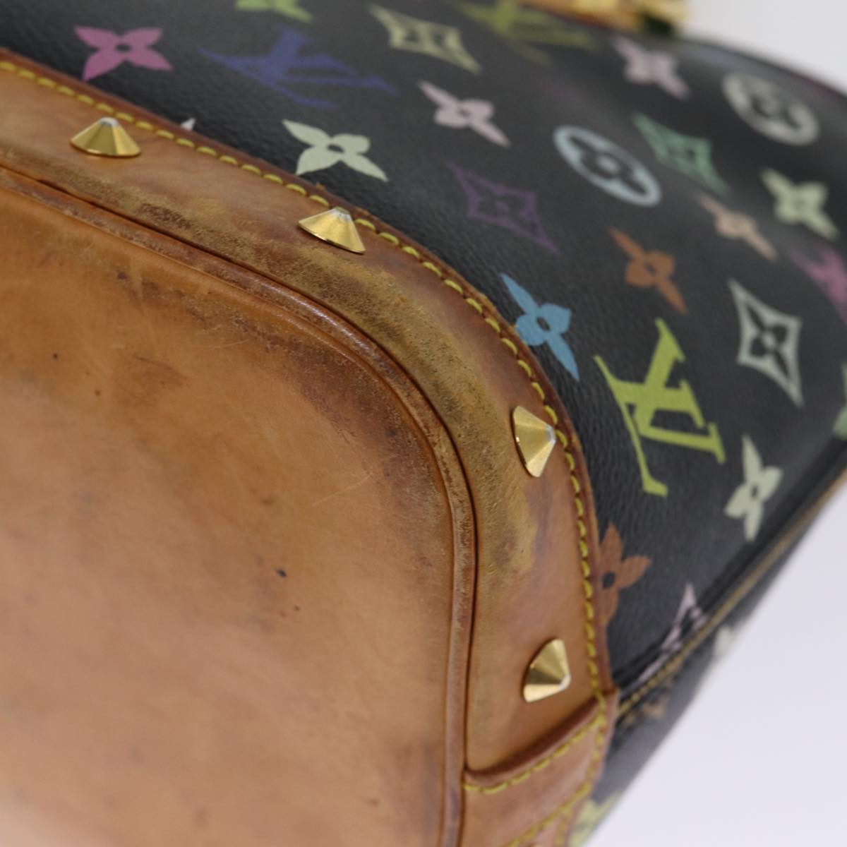 LOUIS VUITTON Monogram Multicolor Alma Hand Bag Black M92646 LV bs14820