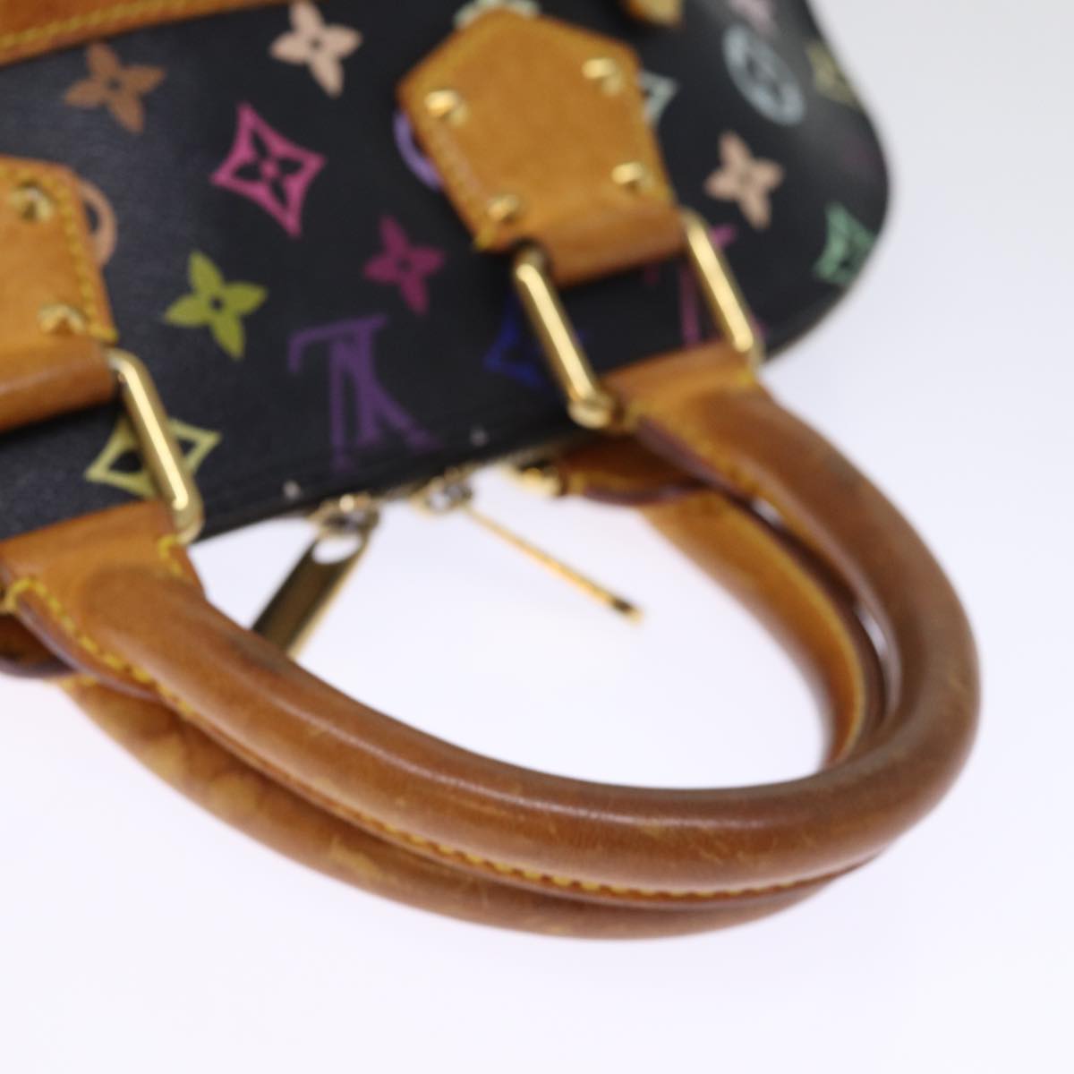 LOUIS VUITTON Monogram Multicolor Alma Hand Bag Black M92646 LV bs14820
