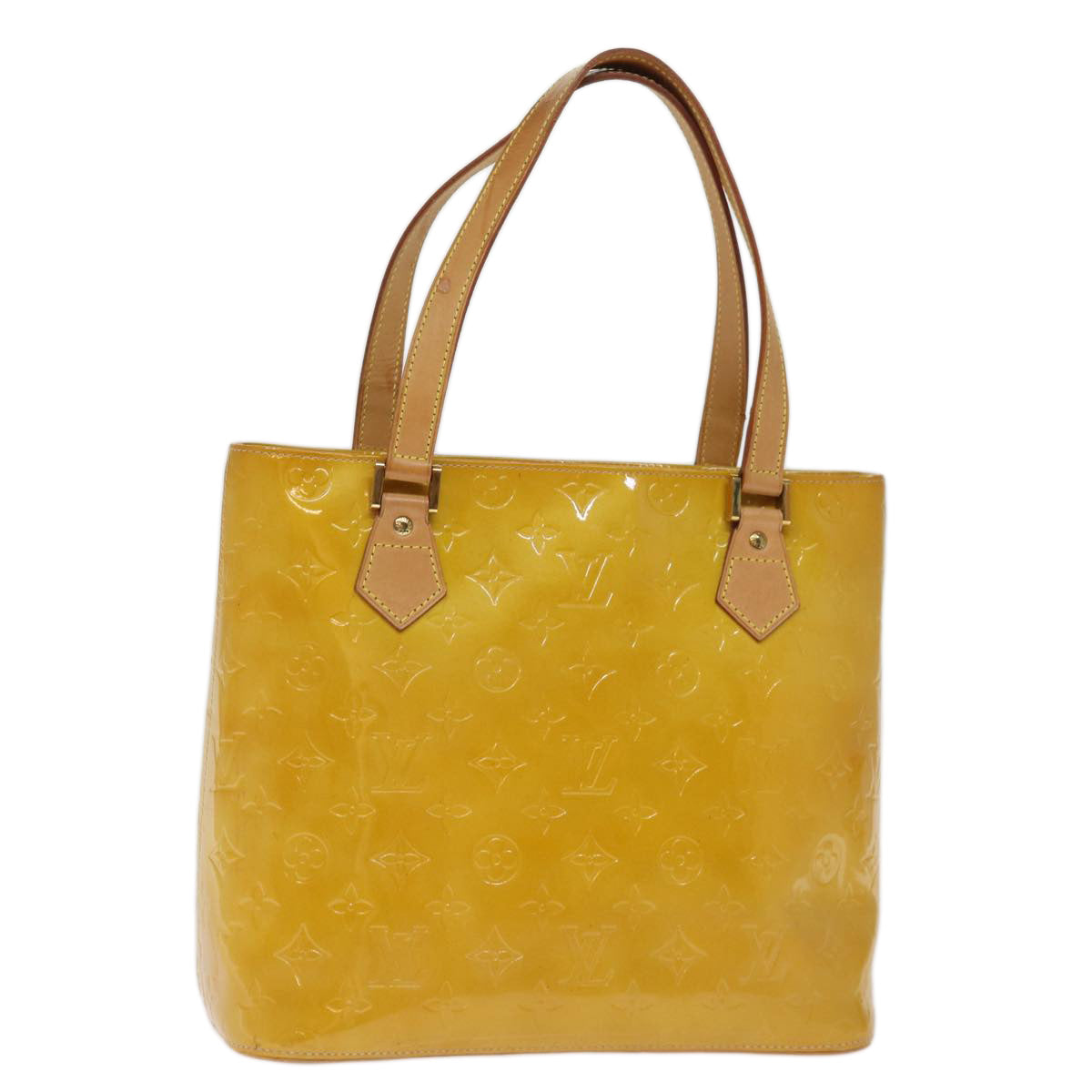 LOUIS VUITTON Monogram Vernis Houston Hand Bag Beige M91004 LV bs14821