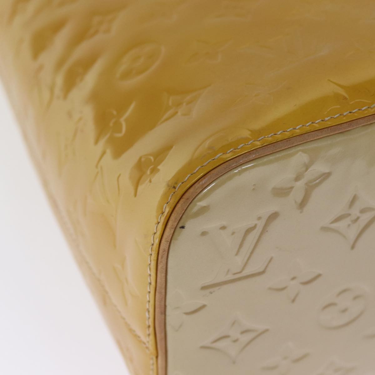 LOUIS VUITTON Monogram Vernis Houston Hand Bag Beige M91004 LV bs14821