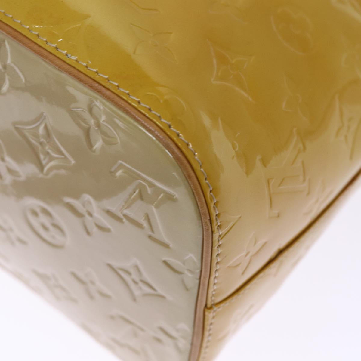LOUIS VUITTON Monogram Vernis Houston Hand Bag Beige M91004 LV bs14821