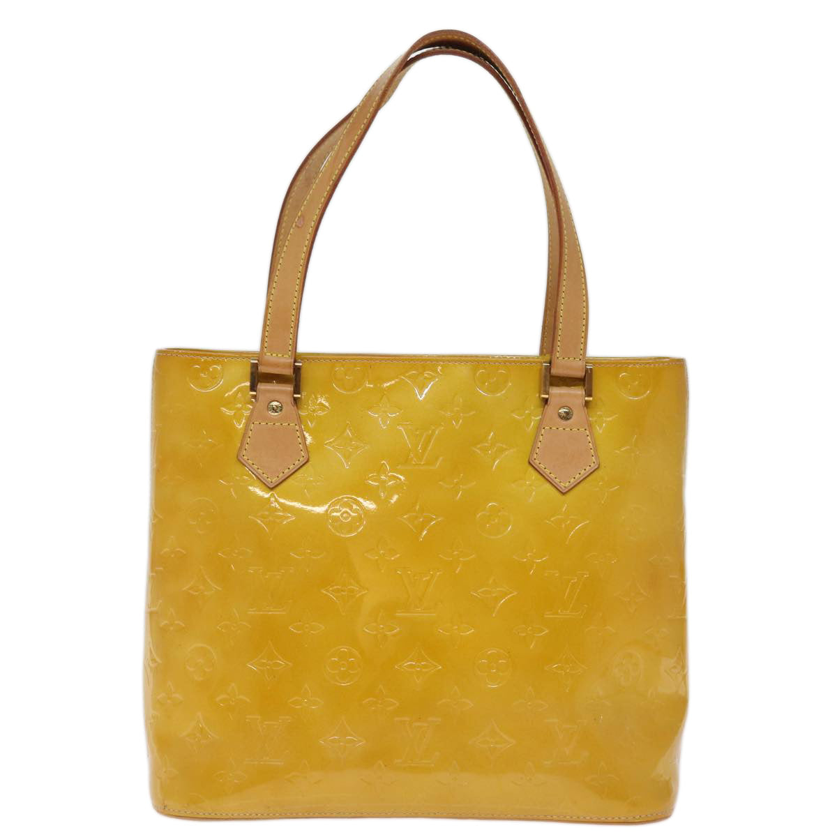 LOUIS VUITTON Monogram Vernis Houston Hand Bag Beige M91004 LV bs14821
