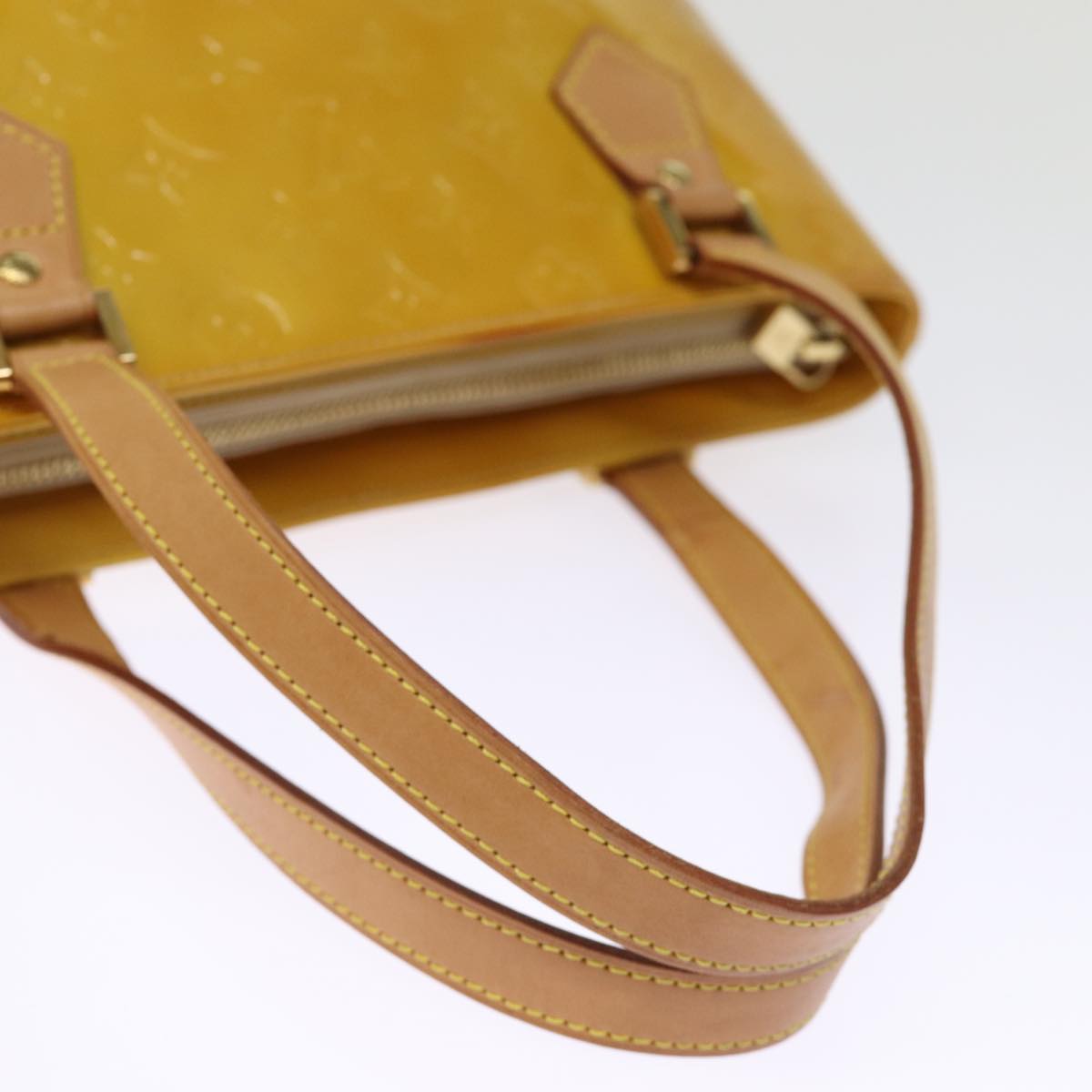 LOUIS VUITTON Monogram Vernis Houston Hand Bag Beige M91004 LV bs14821