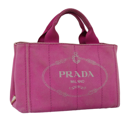 Luxury PradaCanapa PM Hand Bag Canvas Pink bs14850