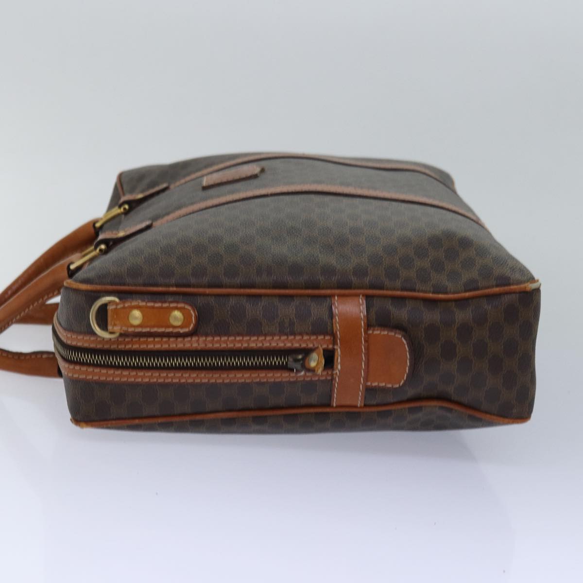 Luxury CELINE Macadam Canvas Business Bag PVC Leather Brown  15632