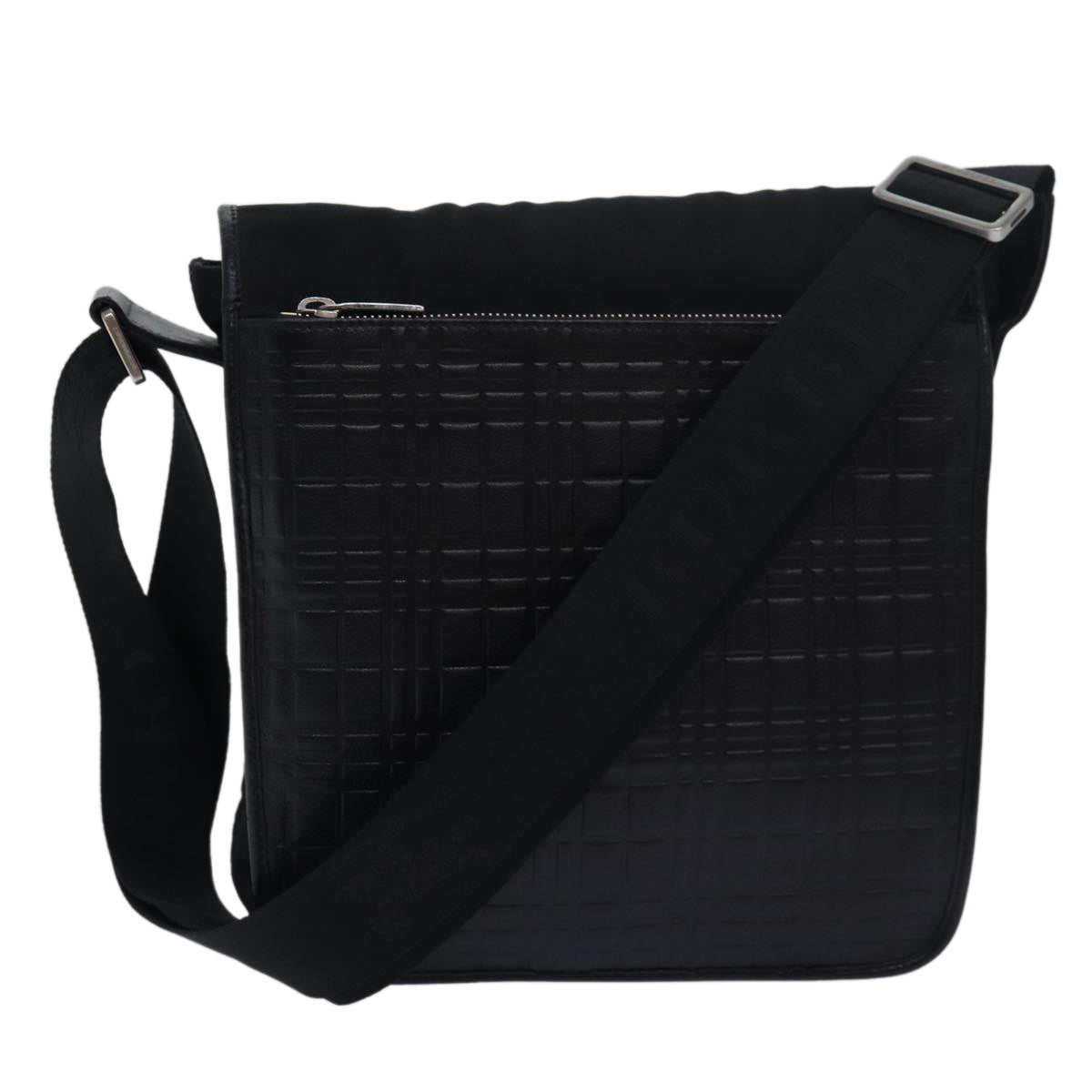 Luxury Burberry Shoulder Bag Nylon Black Auth bs15733
