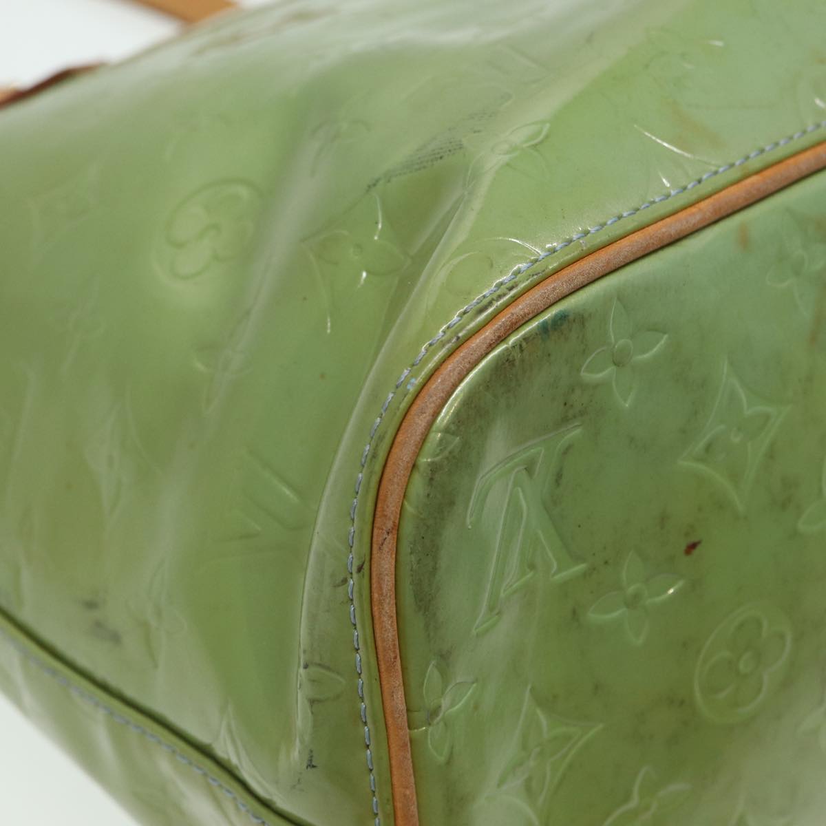 LOUIS VUITTON Monogram Vernis Houston Hand Bag Baby Blue M91005 LV bs15920