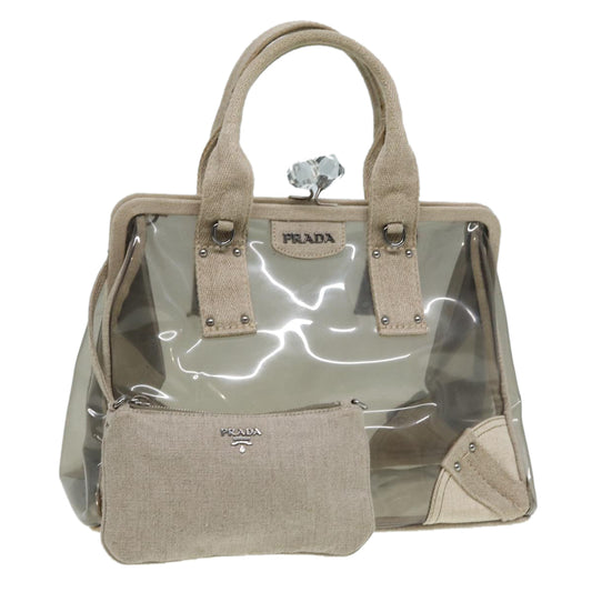Luxury Prada Hand Bag Vinyl Clear Beige  bs16153