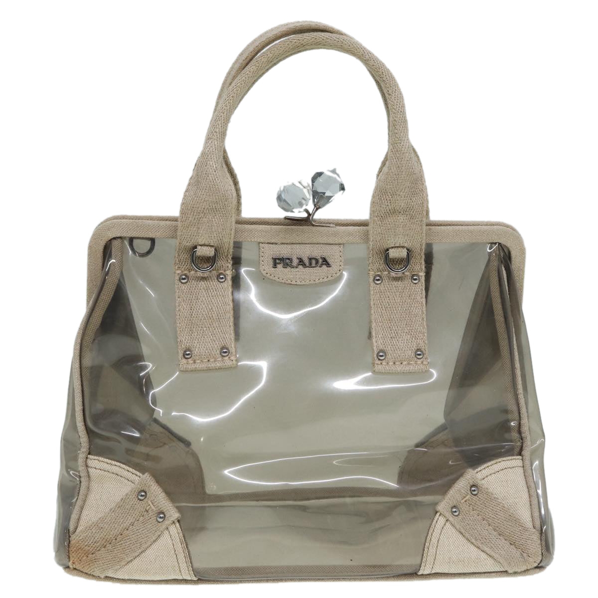 Luxury Prada Hand Bag Vinyl Clear Beige  bs16153
