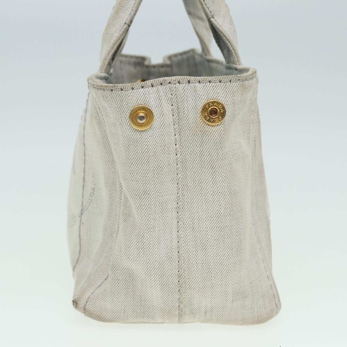 Luxury Prada Canapa PM Hand Bag Canvas 2way Gray  bs16221
