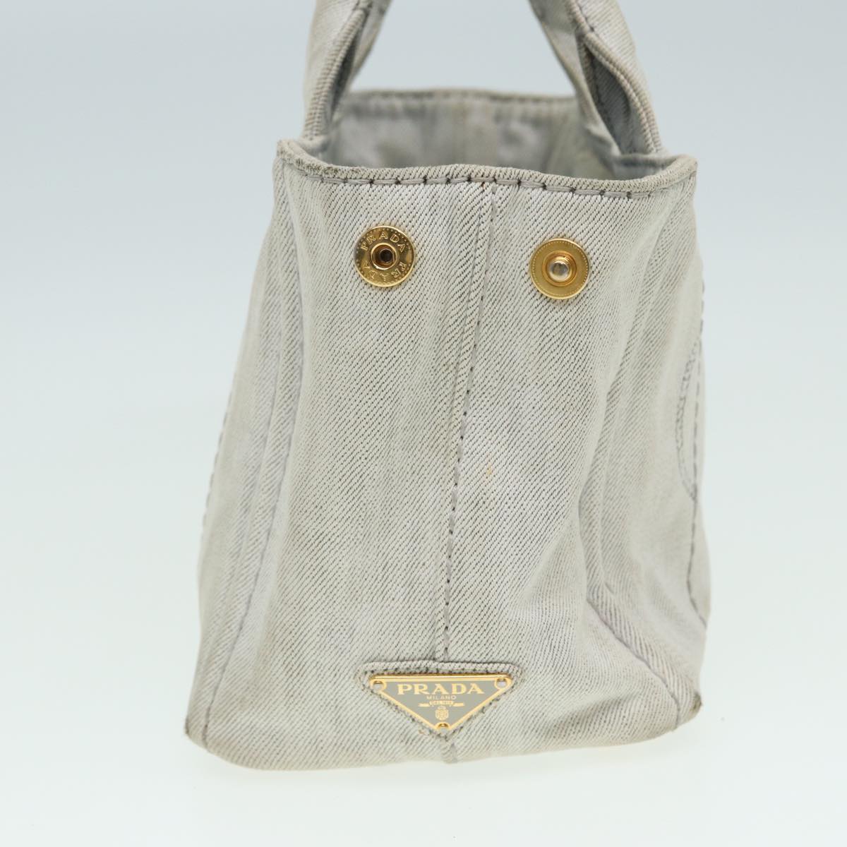 Luxury Prada Canapa PM Hand Bag Canvas 2way Gray  bs16221