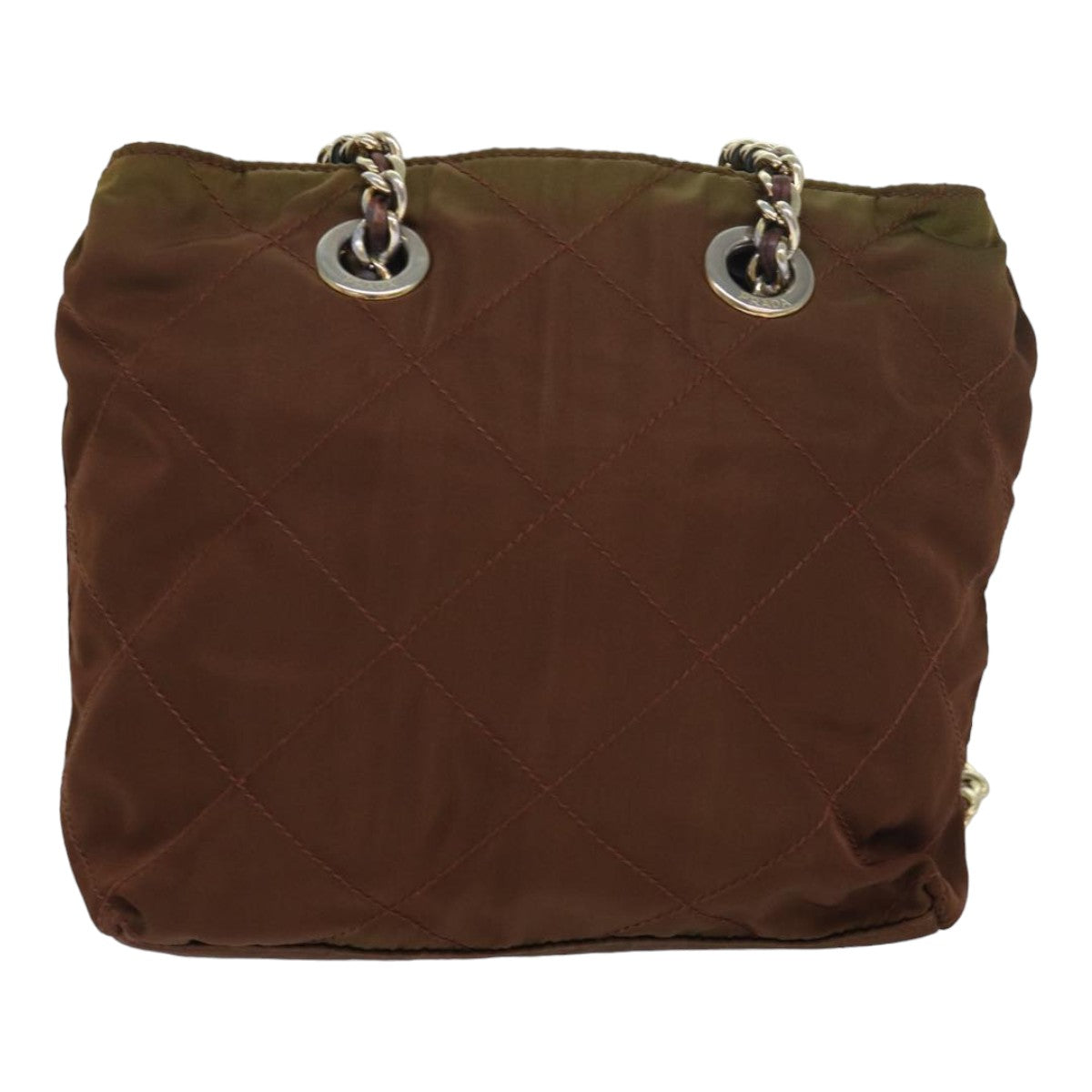 Luxury Prada Quilted Chain Shoulder Bag Nylon Brown  bs16277