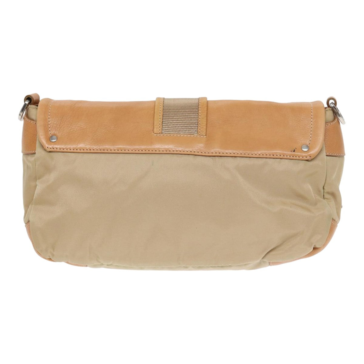 Luxury Prada Shoulder Bag Nylon Leather Beige  bs16409