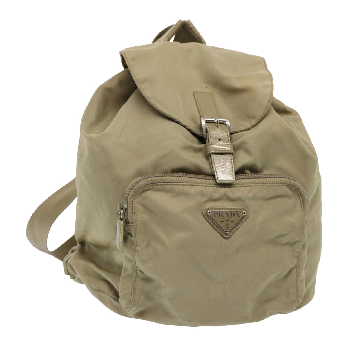 Luxury Prada Backpack Nylon Beige Silver  bs16539