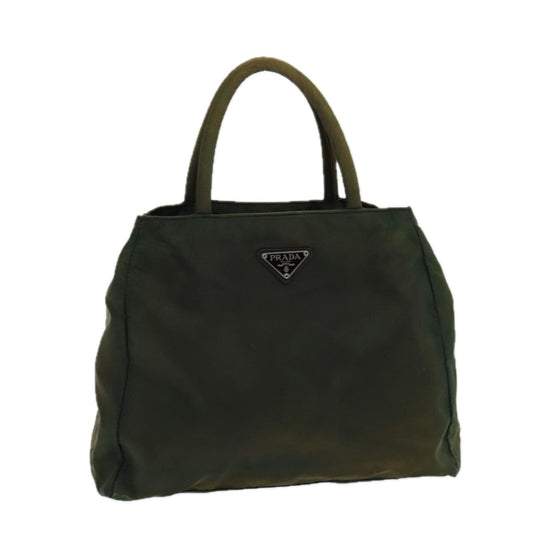 Luxury Prada Hand Bag Nylon Khaki Silver  bs16608