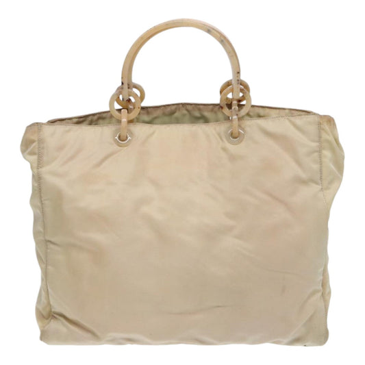 Luxury Prada Hand Bag Nylon Beige Silver  bs16635