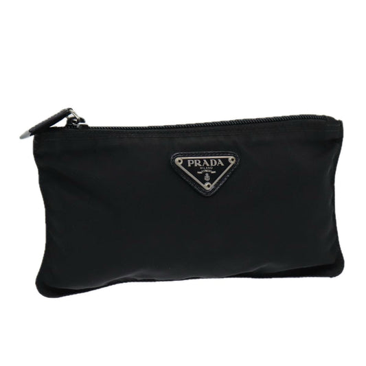 Luxury Prada Pouch Nylon Black Silver  bs16639