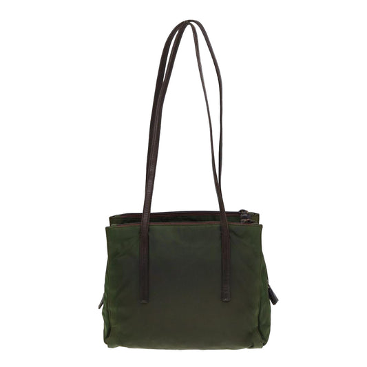 Luxury Prada Shoulder Bag Nylon Khaki Silver  bs16719