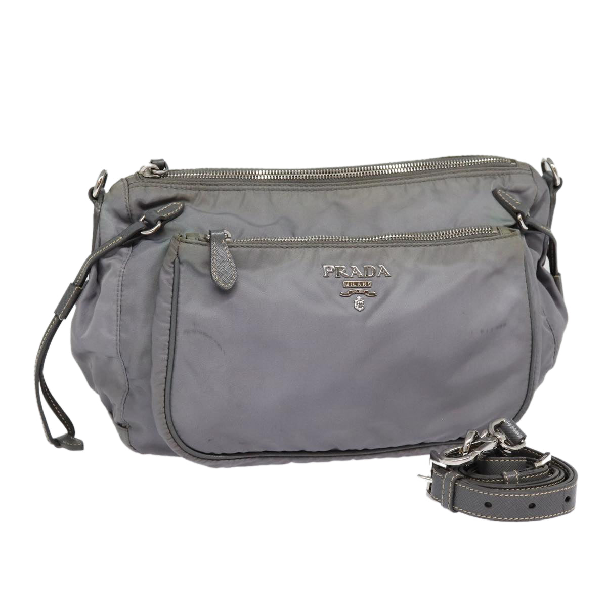 Luxury Prada Shoulder Bag Nylon Gray  bs16810