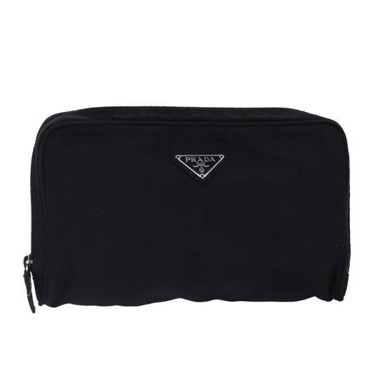 Luxury Prada Pouch Nylon Black Silver  bs16848