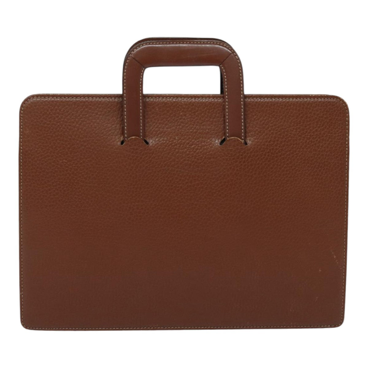 Luxury BurberrySs Hand Bag Leather Bordeaux Silver Auth bs16901
