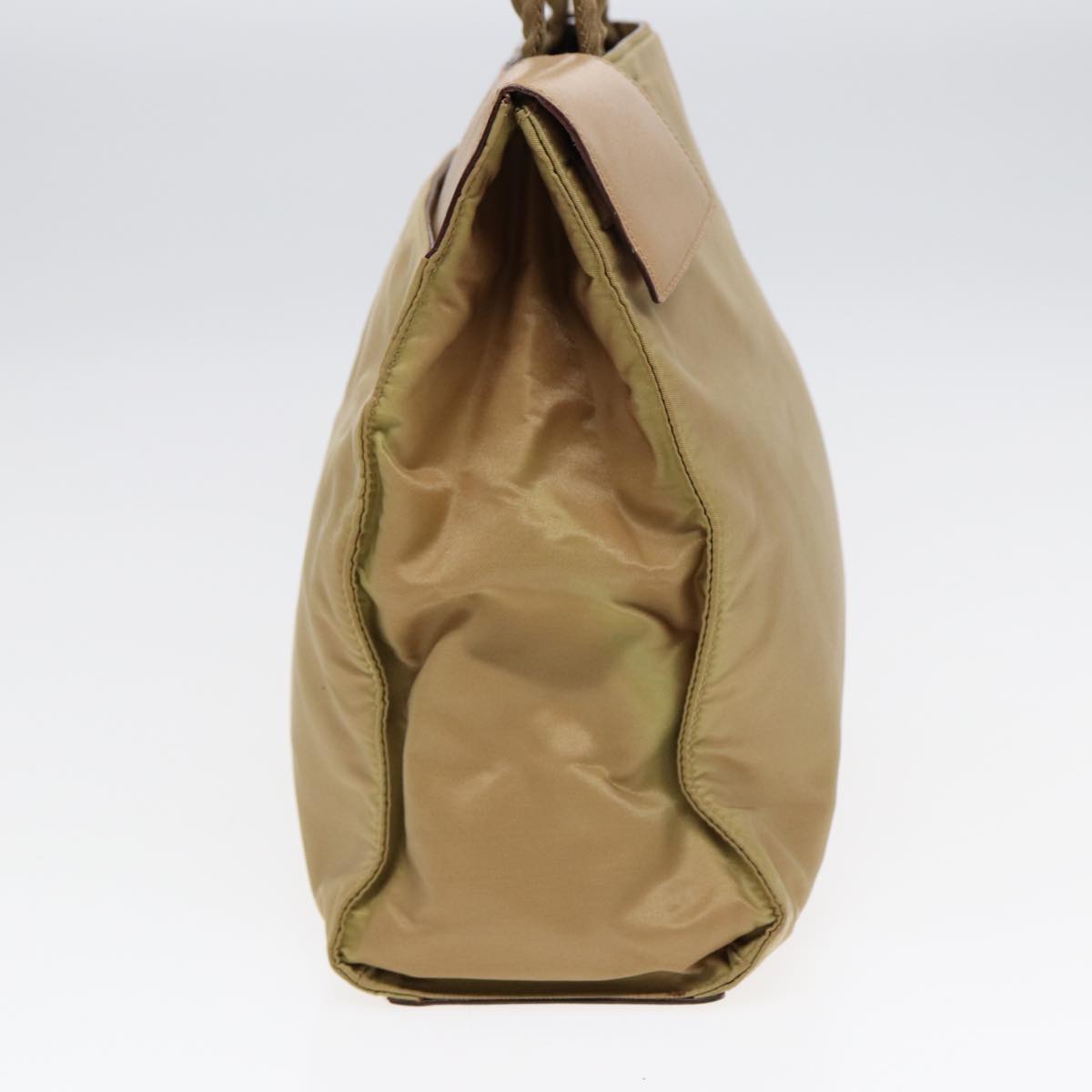 Luxury Prada Tote Bag Nylon Leather Beige Silver  bs16960
