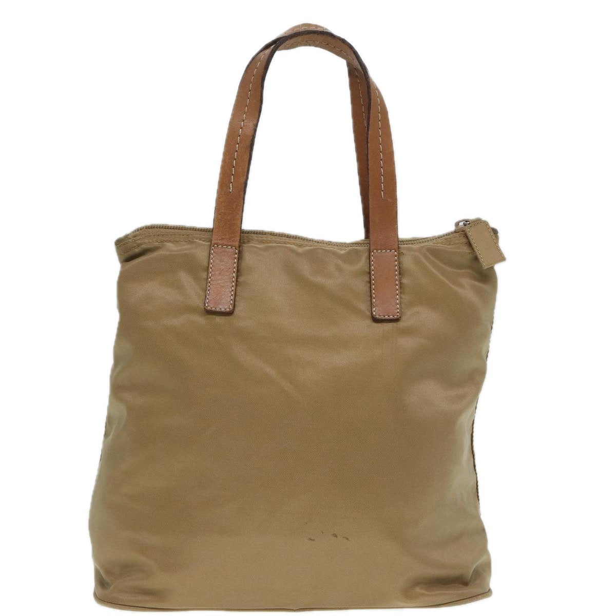 Luxury Prada Hand Bag Nylon Leather Beige Brown Silver  bs16989